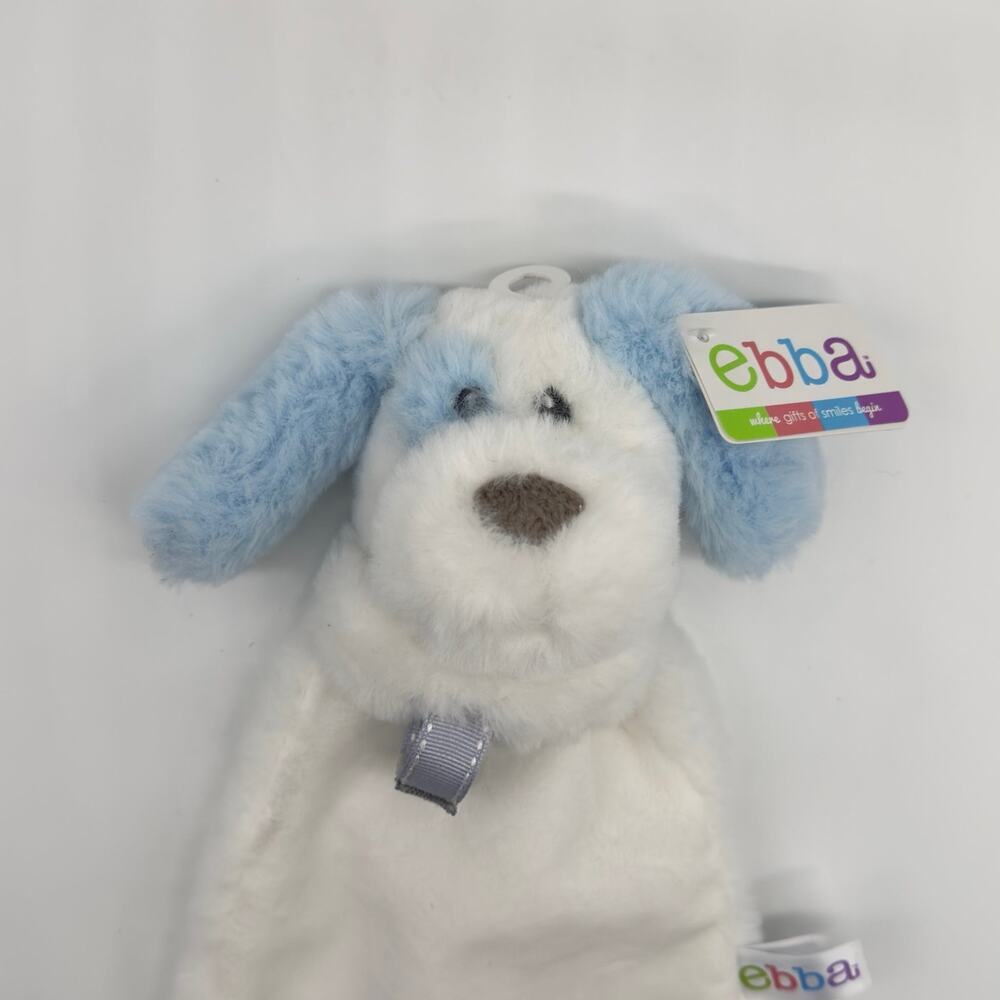 Ebba Plush Paci Pal Puppy Dog Scruff Blue Pacifier Holder Security Blanket Lovey - Picture 2 of 2